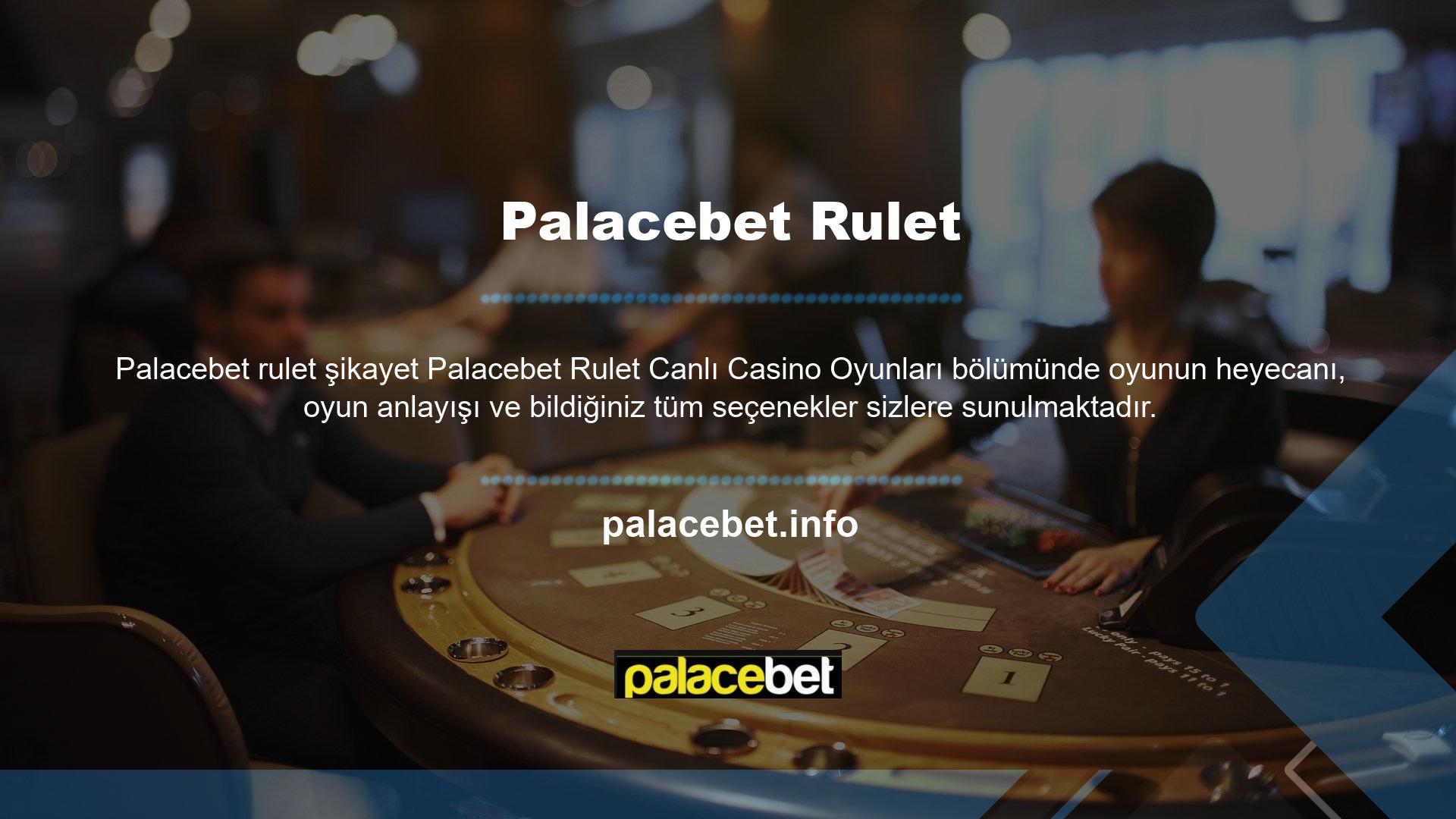 Bu site hakkındaki güncel şikayetler Palacebet Roulette Poker oynamak istiyorsanız "Canlı Casino Oyunları" bölümünü seçin ve bu bölümdeki dört farklı yazılım firmasından birini seçin